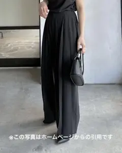 【試着のみ・タグ付き】nairo プリーツワイドパンツ ブラック セットアップ可