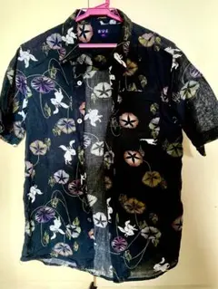 うさぎと朝顔 和柄シャツ