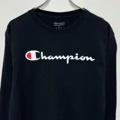 champion ロングTシャツ　ロゴプリント　ブラック