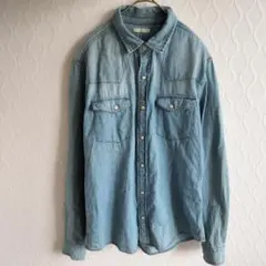 ✨ジーユー✨GU デニムシャツ ウォッシュブルー 長袖ブラウス【M】トップス