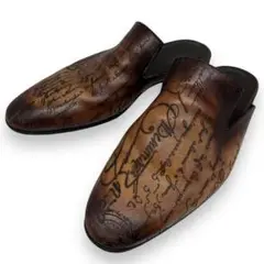 【極希少品】BERLUTI カリグラフィ 高級コンフォートサンダル　本革正規品 極希少品】BERLUTI カリグラフィ 高級コンフォートサンダル 本革