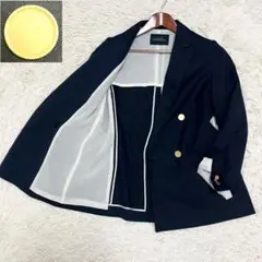 極美品✨グリーンレーベルリラクシング 紺ブレ グリードダブルジャケット 40 秋