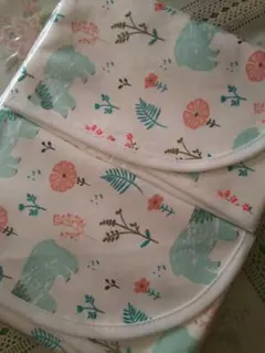 ［ 2枚セット］防水マット くま×お花柄