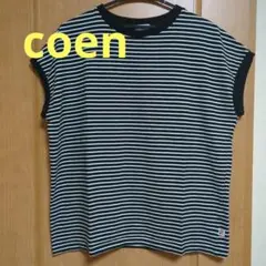 coen ストライプ 半袖Tシャツ