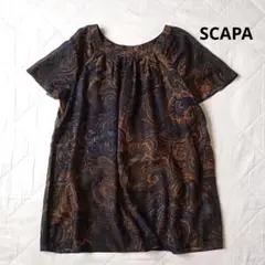 極美品　SCAPA　スキャパ　シルクコットンブラウス　プルオーバー　シフォン