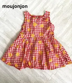 moujonjon 赤と白のチェック柄 ワンピース