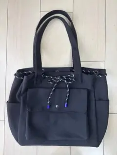 2WAYトートバッグ　ブラック　ロープリボン