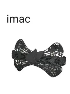 ★ imac イマック ヘアアクセ バレッタ 漆黒 マットブラック 蝶 花