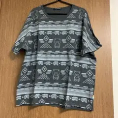 前全面ブタのプリントTシャツ Fサイズ