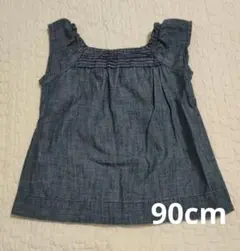 【90】babyGap 綿100 ダンガリー風トップス