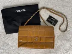 シャネル CHANEL チェーンショルダーバッグ キャラメルベージュ 長さ調節可