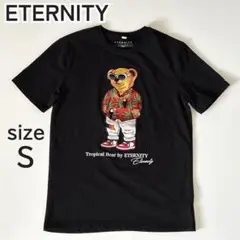 ETERNITY Tシャツ ブラック 黒 ベア くま 熊 ワッペン