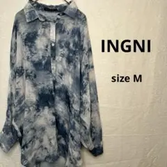 イング INGNI シャツ Mサイズ 長袖 シースルー 空柄 レディース 美品
