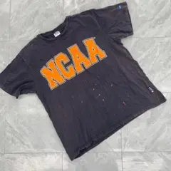 NCAA ビッグロゴ Tシャツ ブラック 半袖 ヴィンテージ風 Lサイズ