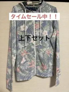 レデイース　ラッシュガード　セットアップ　花柄　ハワイアン