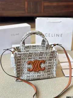 CELINE ロゴプリント ショルダーバッグ