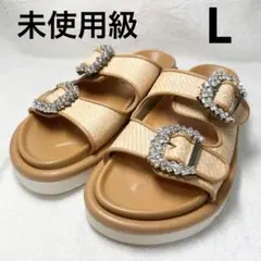 【未使用級】オリエンタルトラフィック ビジューバックルコンフォートサンダル L