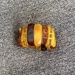 琥珀　アンバー　マルチカラー　リング　指輪