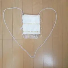 ビーズプチバッグ　ホワイト