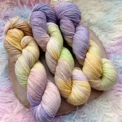 手染めの毛糸♡ソックヤーンメリノウール3カセ 約300g