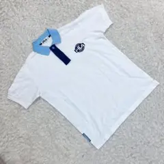 《 FILA フィラ 》半袖 ポロシャツ トップス 白 ブルー 41 S 古着