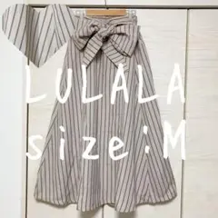 LULALA ルララ　新品　未使用　タグ付き　M リボン　フレア　スカート　A