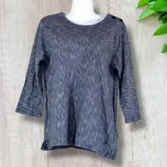 2712　CLOSSHI　模様　長袖　Tシャツ　肩ボタン　レディース　【L】