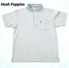 Hush Puppies ポロシャツ 胸ポケットワンポイント 犬