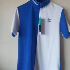 新品未使用 Munsingwear 襟付きゴルフシャツ 青/白