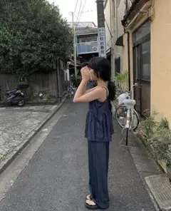 anyonemore シャーリングキャミソール&パンツSET