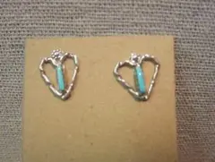 インディアンジュエリー★ハート型ピアス★ターコイズ