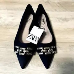【美品】 ZARA ポインティドトゥ パンプス 38 24.5
