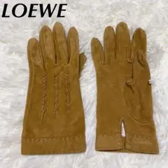 LOEWE ロエベ スペイン製 グローブ シルク素材 ブラウン