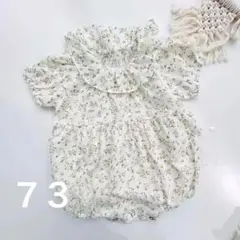 イエロー フラワー ロンパース　73 70 80