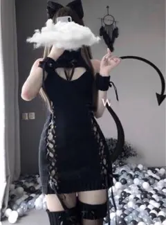 セクシーコスプレ ニットワンピ ミニスカ 小悪魔コスチューム おしゃれ可愛い衣装