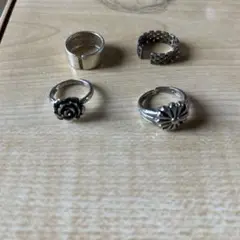 メンズリング 4点セット シルバー バラデザイン