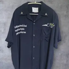 ♦️ 古着 レーヨン 黒 ボーリングシャツ 大きいサイズ ヴィンテージ ♦️61