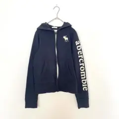 アバクロンビーアンドフィッチ パーカー ネイビー キッズ L レディース S相当