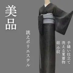 m1831＊美品 洗える夏着物 絽 誂えポリエステル 小紋