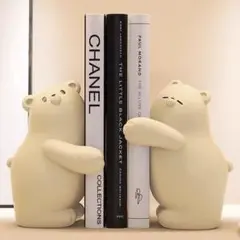 モダンインテリア クマさん ブックスエンド 2点セット
