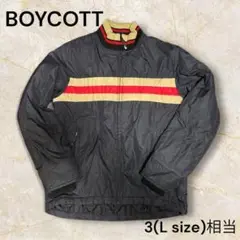BOYCOTT ナイロンジャケット 日本製 スリーストライプ ダウン リブ