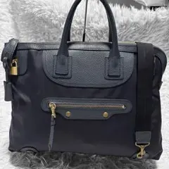 TOFF&LOADSTONE 3WAY ネイビー レザー×ナイロン 鍵付き