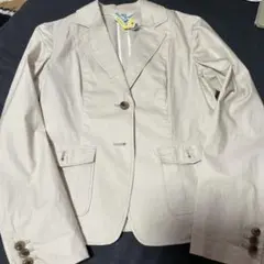 ベージュ シングルボタン ブレザー上着
