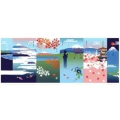 絵手ぬぐい 手ぬぐい本【富士山物語】濱文様 外国土産 富士山四季折々 新品未使用