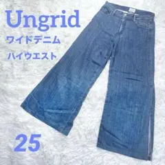 【最終価格　極美品】 Ungrid ワイドデニム ハイウエスト ブルー 25