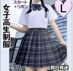 女子高生制服スカート Lサイズ チェック柄