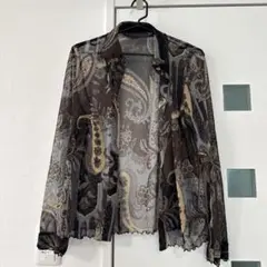 美品　lamparishe ペイズリー柄 長袖カーディガン Fサイズ　柄シャツ