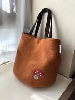 【ハンドメイド】丸底バッグ　オレンジ