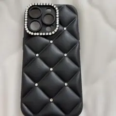 ブラック キルティング iPhone14pro ケース