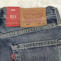 未使用品Levi's 511 スリムデニム 29x32ブルー
